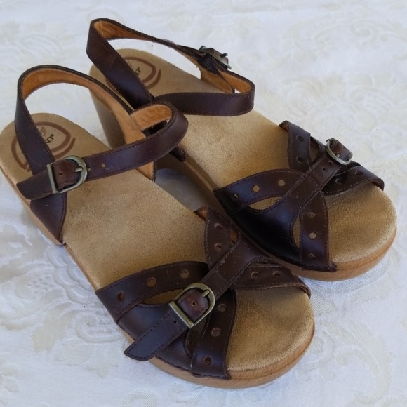 Dansko Shoes - DANSKO Brown Leather Sandals, Sz 37